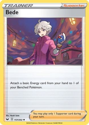 Bede (157/202) [SWSH01 Sword & Shield Base Set] Reverse Holofoil - Uncommon