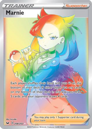 Marnie (Secret) 208  - Holofoil SWSH01 Sword & Shield Base Set - Secret Rare