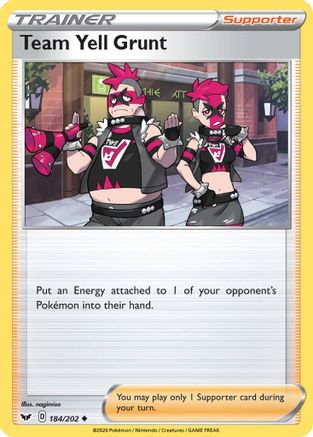 Team Yell Grunt (184/202) [SWSH01 Sword & Shield Base Set] Normal - Uncommon