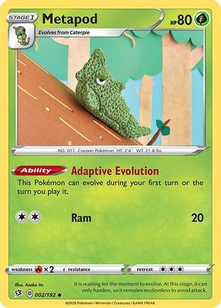 Metapod (002/192) [SWSH02 Rebel Clash] Reverse Holofoil - Uncommon