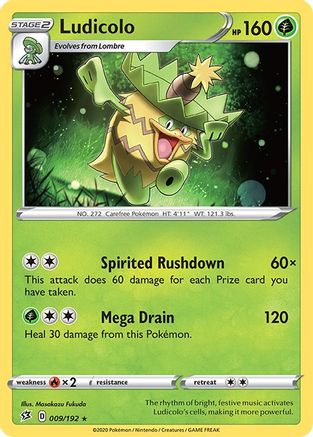 Ludicolo 009  - Reverse Holofoil SWSH02 Rebel Clash - Rare