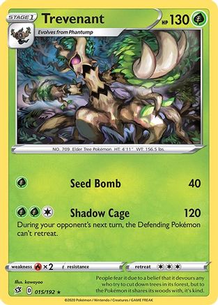 Trevenant (015/192) [SWSH02 Rebel Clash] Reverse Holofoil - Rare