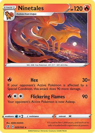 Ninetales 025  SWSH02 Rebel Clash - Rare