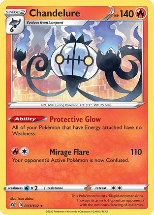 Chandelure (033/192) [SWSH02 Rebel Clash] Reverse Holofoil - Holo Rare