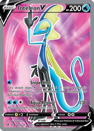 Inteleon V (Full Art) (180/192) [SWSH02 Rebel Clash] Holofoil - Ultra Rare