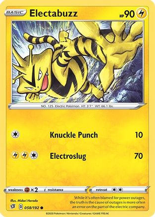Electabuzz (058/192) [SWSH02 Rebel Clash] Normal - Common