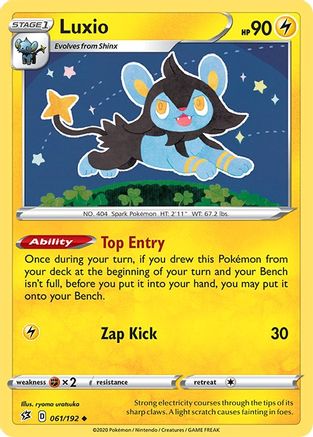 Luxio 061  - Reverse Holofoil SWSH02 Rebel Clash - Uncommon