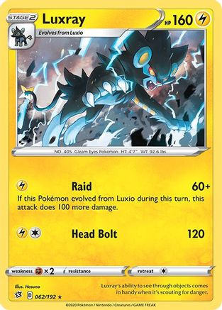 Luxray (062/192) [SWSH02 Rebel Clash] Reverse Holofoil - Holo Rare