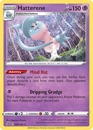 Hatterene (085/192) [SWSH02 Rebel Clash] Reverse Holofoil - Holo Rare