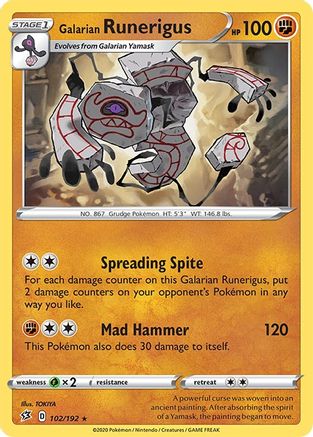 Galarian Runerigus (102/192) [SWSH02 Rebel Clash] Normal - Rare