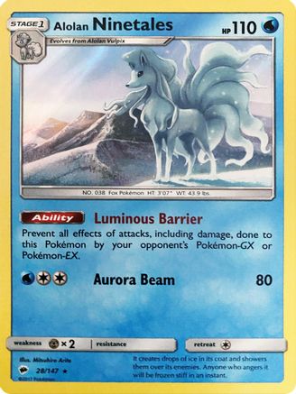 Alolan Ninetales (Water Web Holo) (028/147) [Miscellaneous Cards & Products] Holofoil - Holo Rare