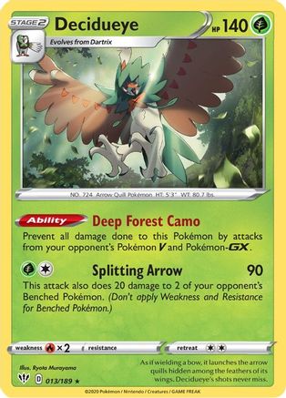 Decidueye (013/189) [SWSH03 Darkness Ablaze] Holofoil - Holo Rare