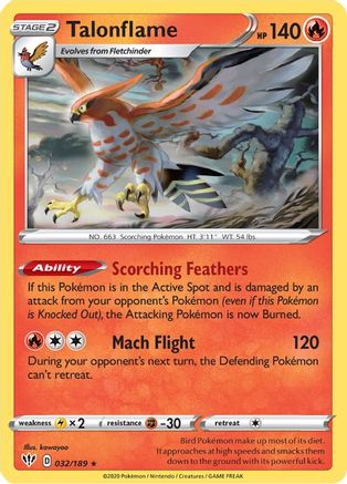 Talonflame (032/189) [SWSH03 Darkness Ablaze] Normal - Rare