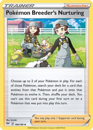 Pokemon Breeder's Nurturing (166/189) [SWSH03 Darkness Ablaze] Normal - Uncommon