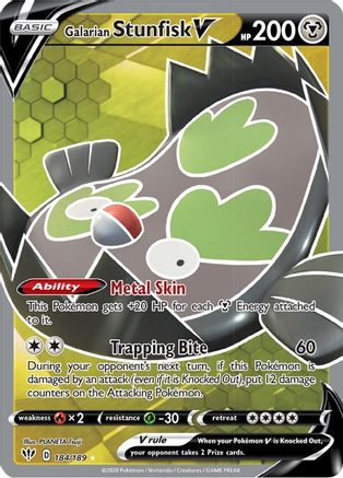 Galarian Stunfisk V (Full Art) (184/189) [SWSH03 Darkness Ablaze] Holofoil - Ultra Rare
