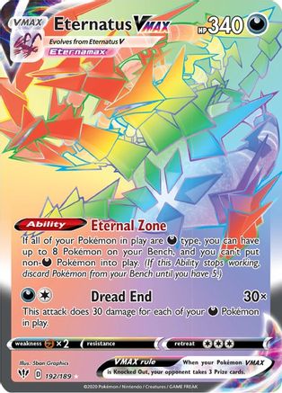 Eternatus VMAX (Secret) (192/189) [SWSH03 Darkness Ablaze] Holofoil - Secret Rare