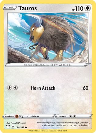 Tauros (134/189) [SWSH03 Darkness Ablaze] Normal - Common