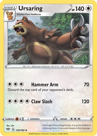 Ursaring (139/189) [SWSH03 Darkness Ablaze] Normal - Uncommon