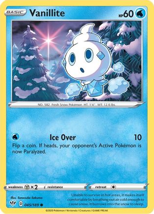 Vanillite (045/189) [SWSH03 Darkness Ablaze] Reverse Holofoil - Common