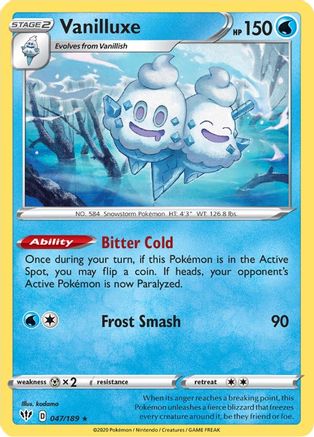 Vanilluxe (047/189) [SWSH03 Darkness Ablaze] Normal - Rare