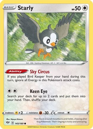 Starly (145/189) [SWSH03 Darkness Ablaze] Normal - Common
