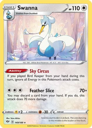 Swanna (149/189) [SWSH03 Darkness Ablaze] Normal - Rare