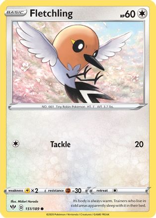 Fletchling (151/189) [SWSH03 Darkness Ablaze] Normal - Common