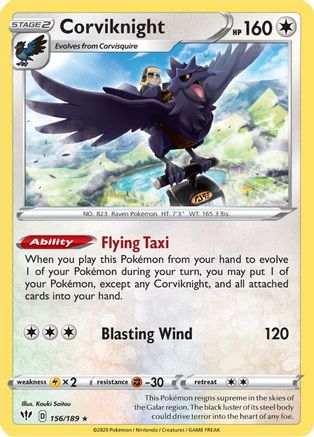 Corviknight (156/189) [SWSH03 Darkness Ablaze] Holofoil - Holo Rare