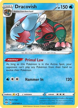 Dracovish (053/189) [SWSH03 Darkness Ablaze] Reverse Holofoil - Holo Rare