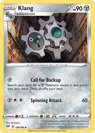 Klang (126/189) [SWSH03 Darkness Ablaze] Reverse Holofoil - Uncommon