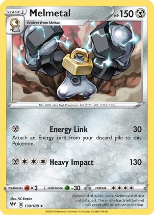 Melmetal 130  SWSH03 Darkness Ablaze - Rare