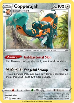 Copperajah (132/189) [SWSH03 Darkness Ablaze] Reverse Holofoil - Holo Rare
