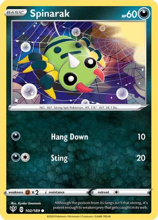 Spinarak (102/189) [SWSH03 Darkness Ablaze] Normal - Common