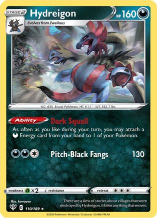 Hydreigon (110/189) [SWSH03 Darkness Ablaze] Normal - Rare