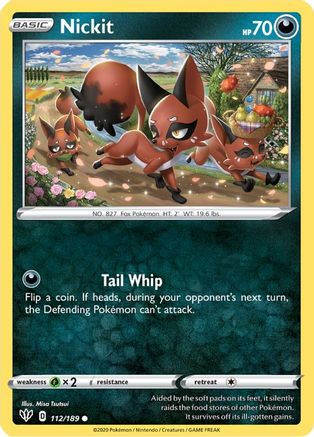 Nickit (112/189) [SWSH03 Darkness Ablaze] Normal - Common