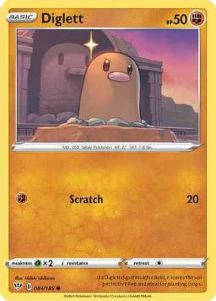 Diglett (084/189) [SWSH03 Darkness Ablaze] Reverse Holofoil - Common