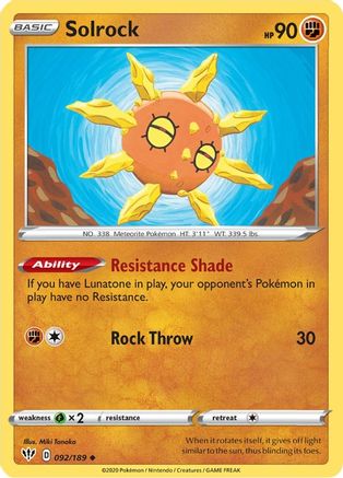 Solrock (092/189) [SWSH03 Darkness Ablaze] Normal - Uncommon