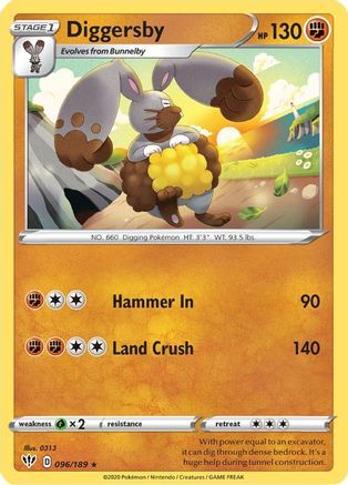 Diggersby (096/189) [SWSH03 Darkness Ablaze] Reverse Holofoil - Rare