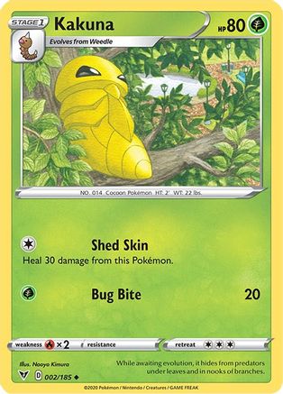 Kakuna 002/185  - Reverse Holofoil SWSH04 Vivid Voltage - Uncommon