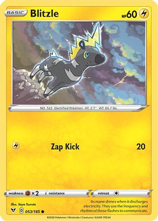 Blitzle 053/185  - Reverse Holofoil SWSH04 Vivid Voltage - Common