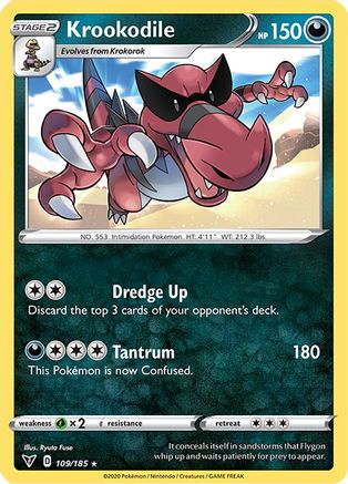 Krookodile 109/185  SWSH04 Vivid Voltage - Rare