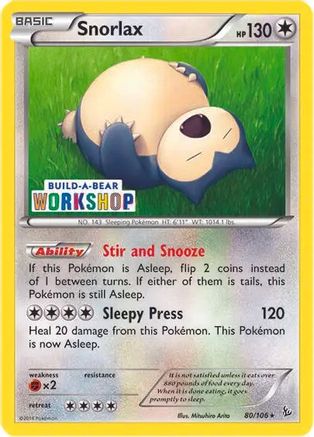 Snorlax (Build-a-Bear Workshop Exclusive) (080/106) [Miscellaneous Cards & Products] Normal - Promo