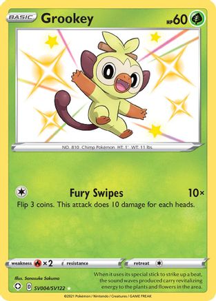 Grookey (SV004/122) [Shining Fates Shiny Vault] Holofoil - Shiny Holo Rare