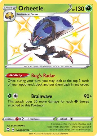 Orbeetle SV009  - Holofoil Shining Fates Shiny Vault - Shiny Holo Rare