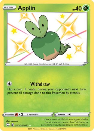 Applin (SV012/122) [Shining Fates Shiny Vault] Holofoil - Shiny Holo Rare