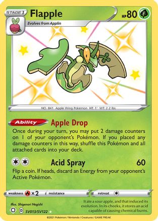 Flapple (SV013/122) [Shining Fates Shiny Vault] Holofoil - Shiny Holo Rare