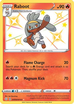Raboot (SV016/122) [Shining Fates Shiny Vault] Holofoil - Shiny Holo Rare
