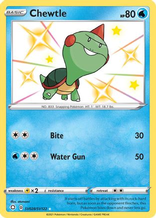 Chewtle (SV028/122) [Shining Fates Shiny Vault] Holofoil - Shiny Holo Rare