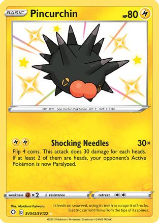Pincurchin (SV043/122) [Shining Fates Shiny Vault] Holofoil - Shiny Holo Rare