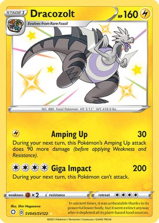 Dracozolt (SV045/122) [Shining Fates Shiny Vault] Holofoil - Shiny Holo Rare